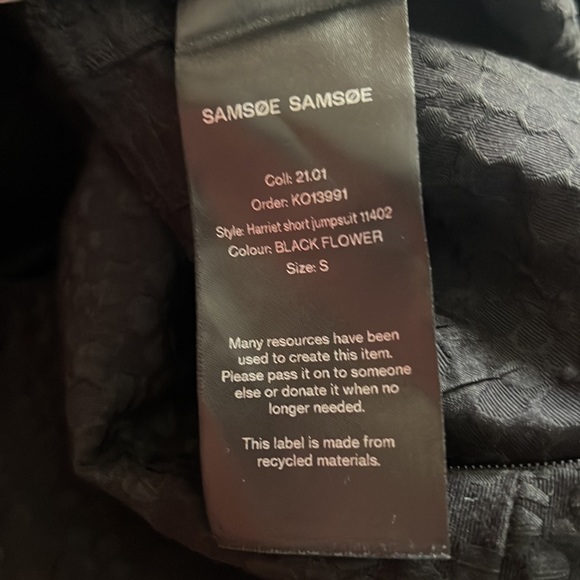 Samsoe Samsoe Romper Harriet Short Jumpsuit Black size small - Picture 5 of 5